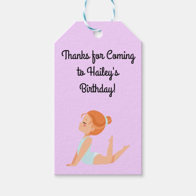 Gymnastik Gastgeschenk Tag Geschenkanhänger (Vorderseite)