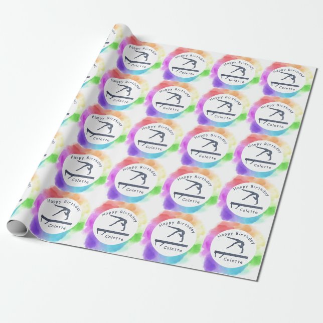 Gymnastik Geburtstagsbilanz Wasserfarbenpräparat Geschenkpapier (Ungerollt)