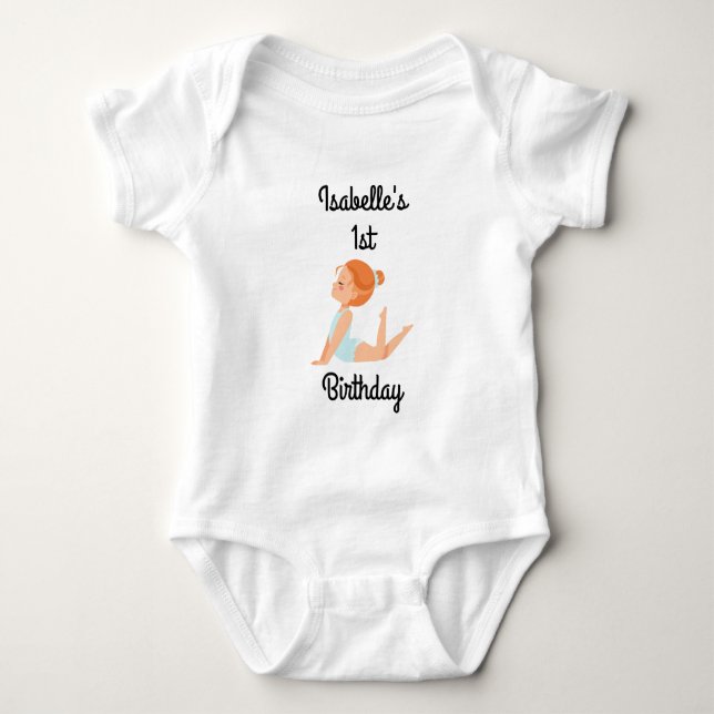 Gymnastik Geburtstagsparty Bodysuit Baby Strampler (Vorderseite)