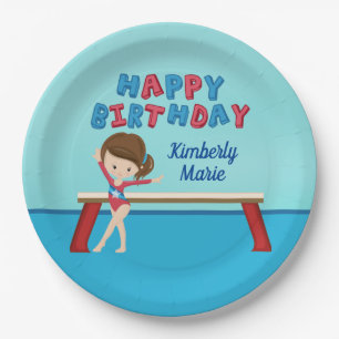 Gymnastik Geburtstagsparty Niedliche Custom Kids Pappteller