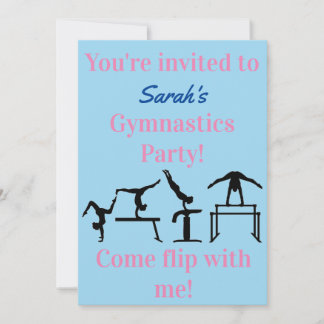 Gymnastik Geburtstagsparty Personalisierte Einladu