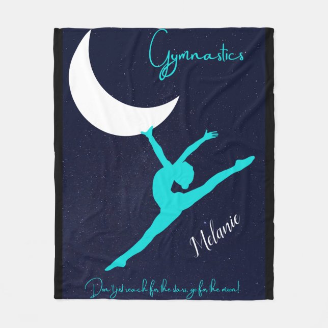 Gymnastik geht auf den Mond Fleecedecke (Vorderseite)