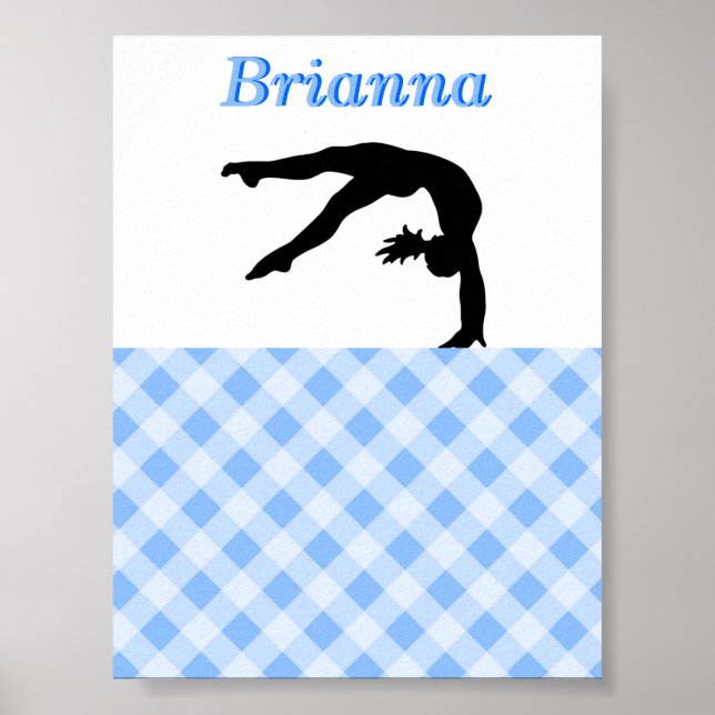 Gymnastik Girl Blissful in Blue Personalisiert Poster (Vorne)
