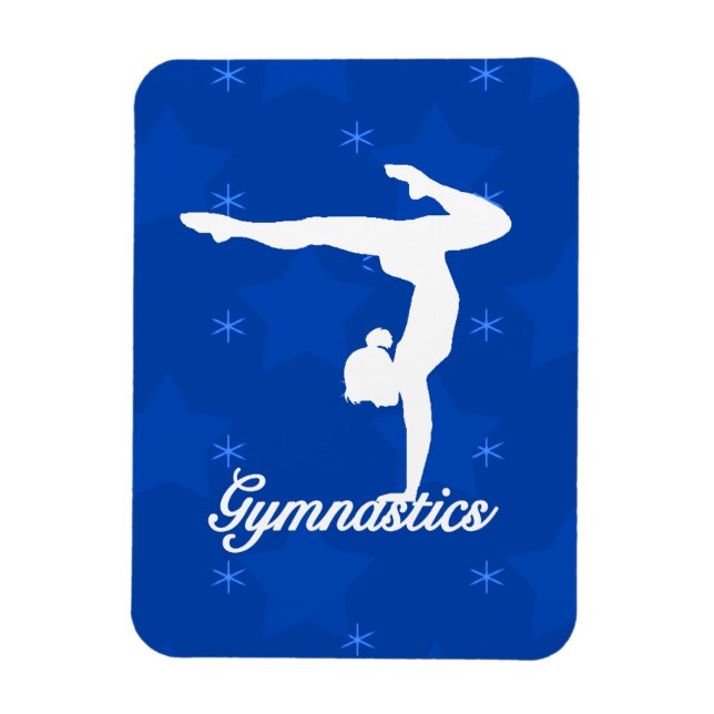 Gymnastik Girl Blue Stars Magnet (Vertikal)