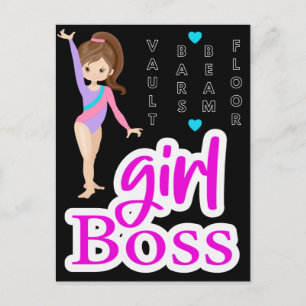 Gymnastik Girl Boss Postkarte