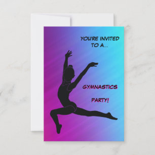 Gymnastik Girl Geburtstagsparty Einladung