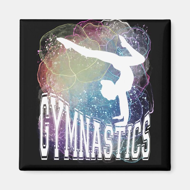 Gymnastik Girl Handstand Wasserfarbe Magnet (Vorne)