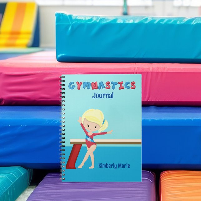 Gymnastik Girl Niedlich Custom Blonde Gymnast Notizblock (Von Creator hochgeladen)