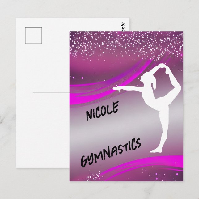 Gymnastik Girl Personalisiert Postkarte (Vorne/Hinten)