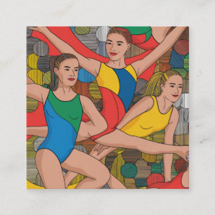 Gymnastik Girls Acro Dancers buntes Muster Begleitkarte