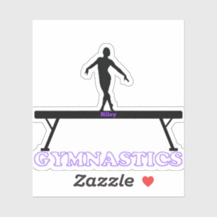 Gymnastik Girls Balanceaufkleber mit Namen Aufkleber