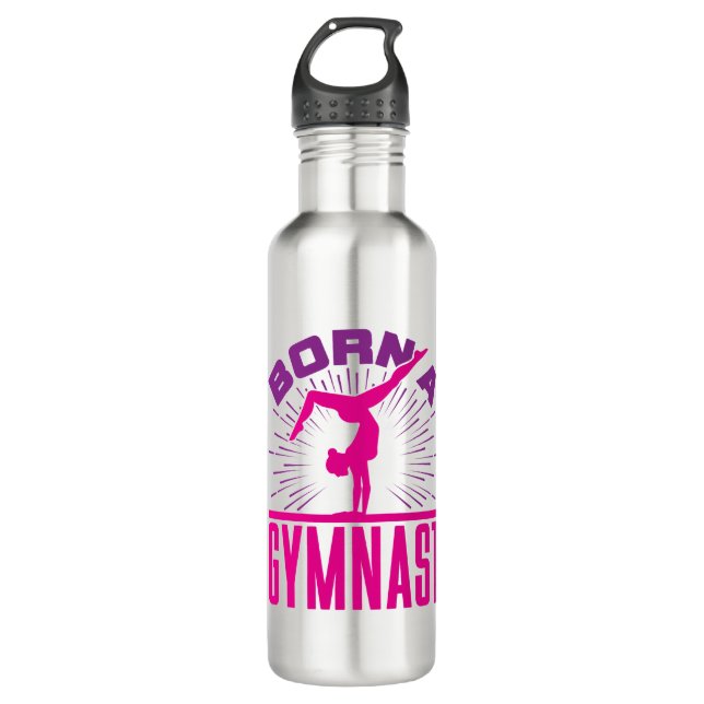 Gymnastik Girls Geboren Edelstahlflasche (Vorderseite)