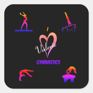 Gymnastik Girls "I Liebe Gymnastics" Stickers