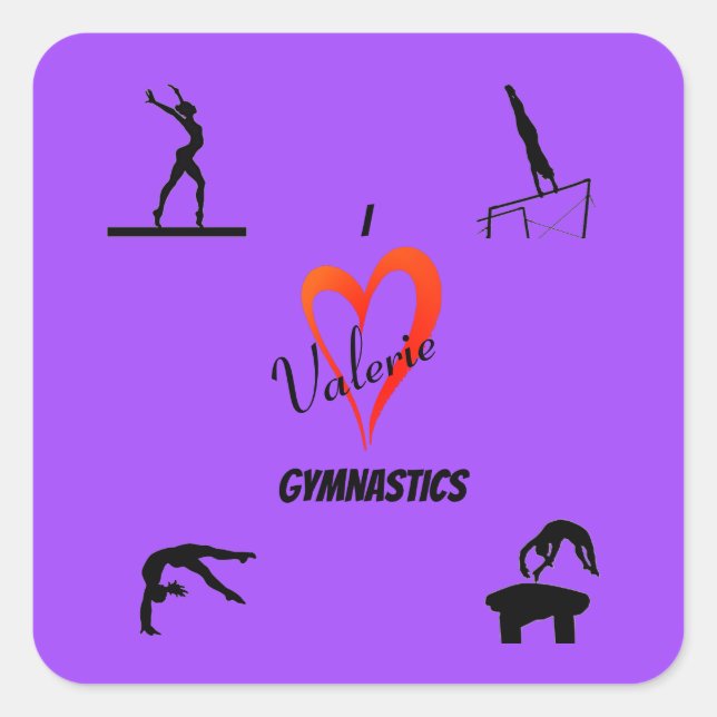 Gymnastik Girls "I Liebe Gymnastics" Stickers (Vorderseite)