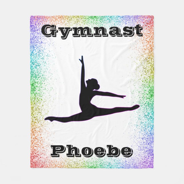 Gymnastik Girls Rainbow Trim Fleece Blanket (Vorderseite)