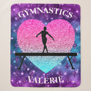 Gymnastik Glam Sherpa Blanket w/ Name Gymnast Sherpadecke