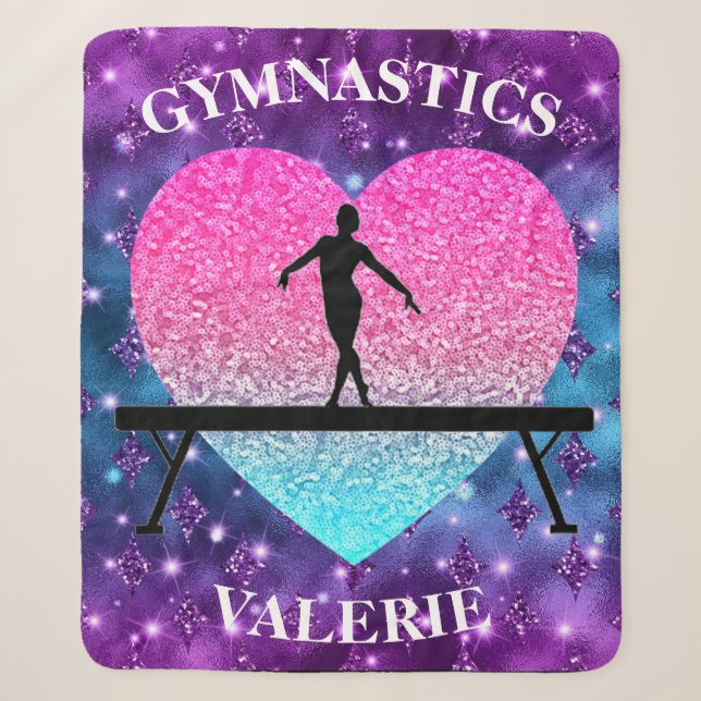 Gymnastik Glam Sherpa Blanket w/ Name Gymnast Sherpadecke (Vorderseite)