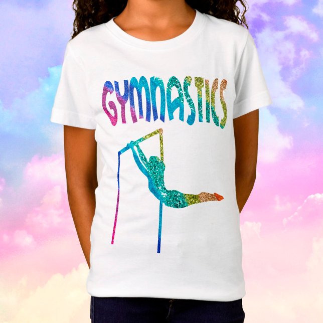 Gymnastik Glitzer Asymmetrische Bars T-Shirt (Von Creator hochgeladen)