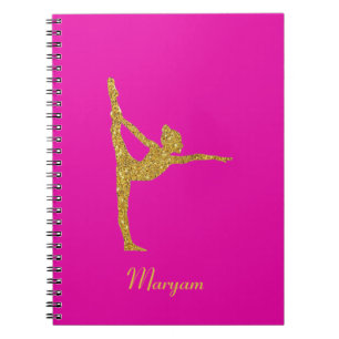 Gymnastik Gold Glitzer Gymnastik Pink Notebook Notizblock