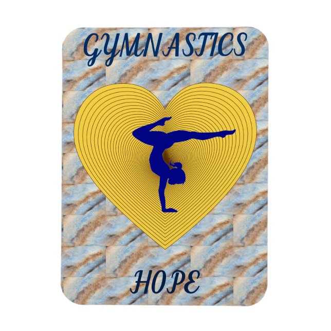 Gymnastik Goldherz mit Gymnastik Magnet (Vertikal)