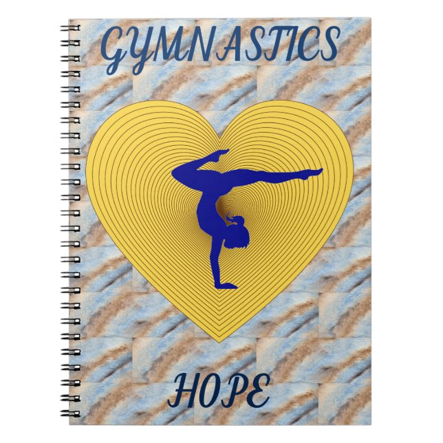 Gymnastik Goldherz mit Gymnastik Notizblock (Vorderseite)
