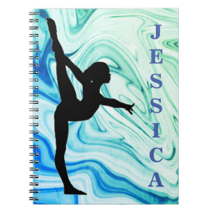 Gymnastik Grün / Blau Foto Notebook Notizblock