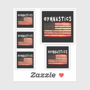 Gymnastik Grunge American USA Flag Aufkleber