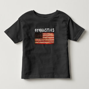 Gymnastik Grunge American USA Flag Kleinkind T-shirt