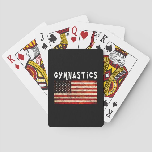 Gymnastik Grunge American USA Flag Spielkarten (Rückseite)