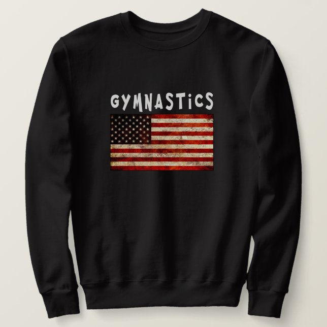 Gymnastik Grunge American USA Flag Sweatshirt (Design vorne)