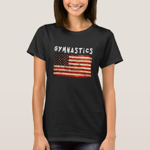 Gymnastik Grunge American USA Flag T-Shirt