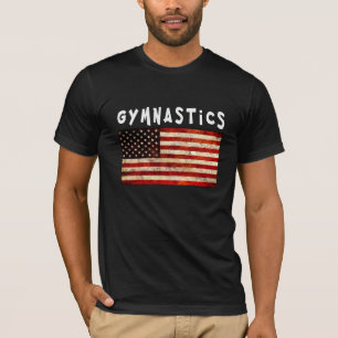 Gymnastik Grunge American USA Flag T-Shirt