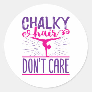 Gymnastik Gymnast Chalky Hair Keine Sorge Runder Aufkleber