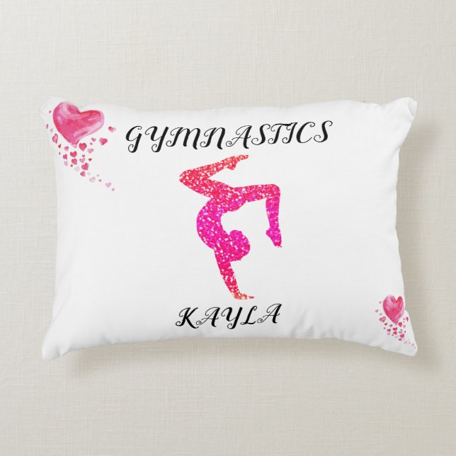 Gymnastik Gymnast & Herz personalisiert Dekokissen (Vorderseite)
