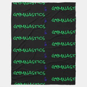 Gymnastik Gymnast Typografie Fleece Blanket