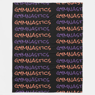 Gymnastik Gymnast Typografie Fleece Blanket