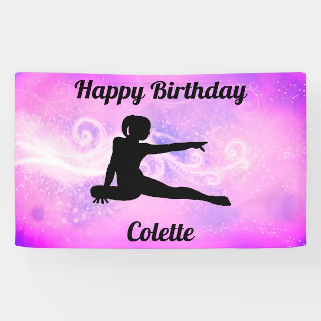 Gymnastik "Happy Birthday" Banner für kundenspezif (Horizontal)