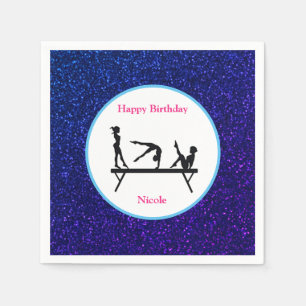 Gymnastik "Happy Birthday" Royal Sparkle Napkins Serviette