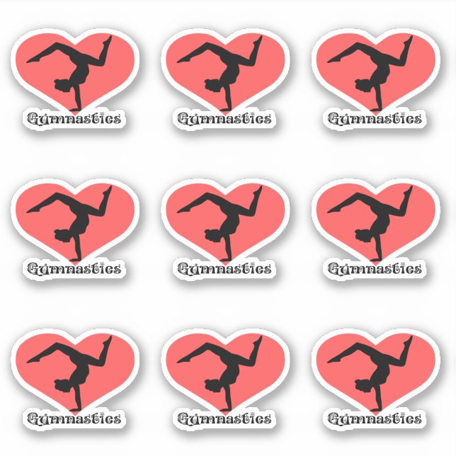 Gymnastik Herzklammer Aufkleber (Vorderseite)