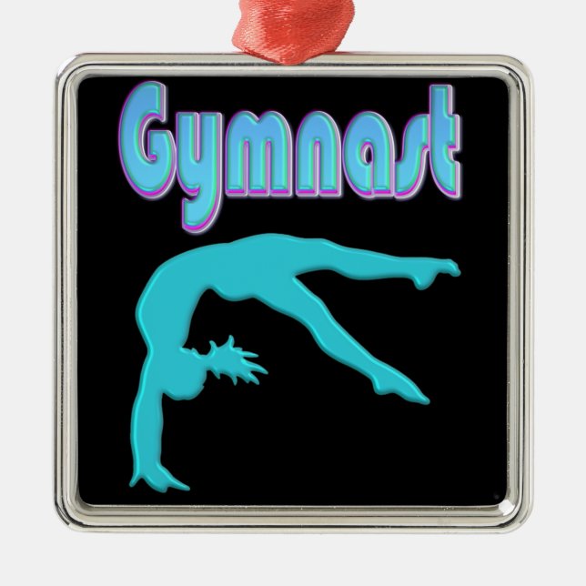 Gymnastik Hinterhand Ausstieg Aquamarin Ornament Aus Metall (Vorne)