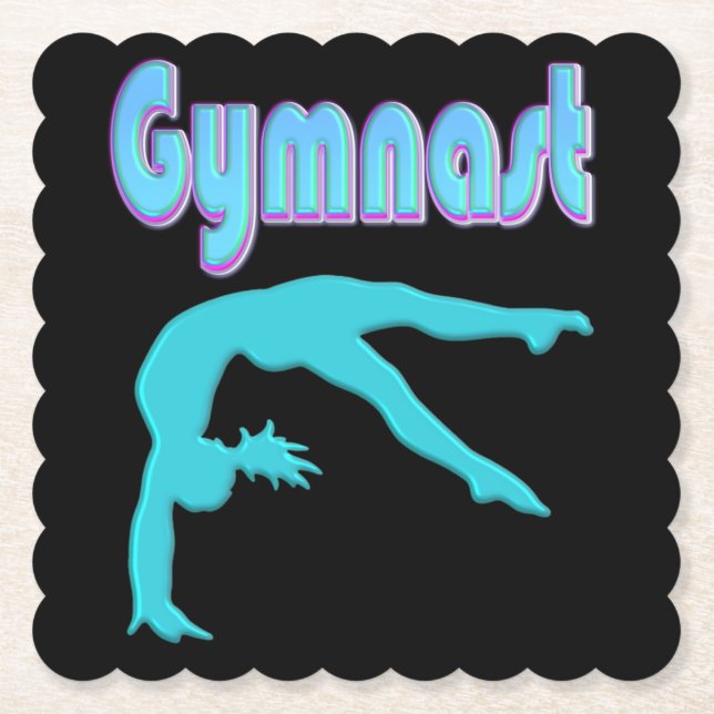 Gymnastik Hinterhand Ausstieg Aquamarin Untersetzer (Vorderseite)