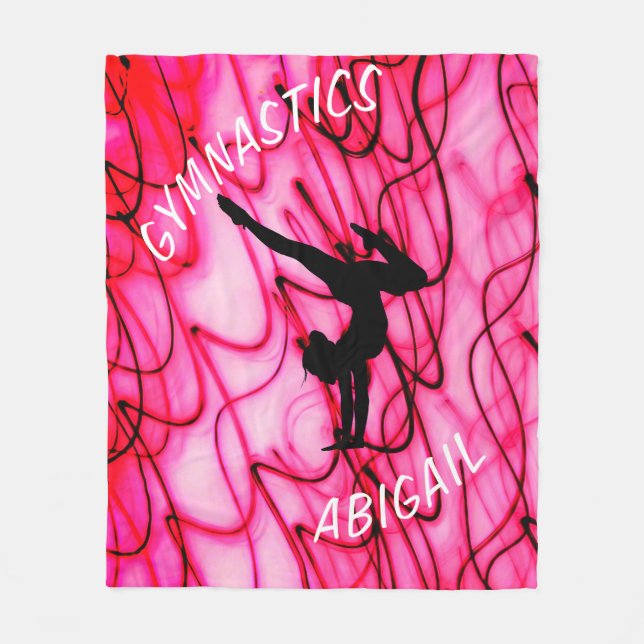 Gymnastik Hot Pink Wave Blanket Fleecedecke (Vorderseite)