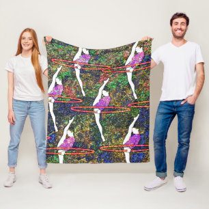 Gymnastik Hula Hoop Tanz buntes Muster Geschenk Fleecedecke