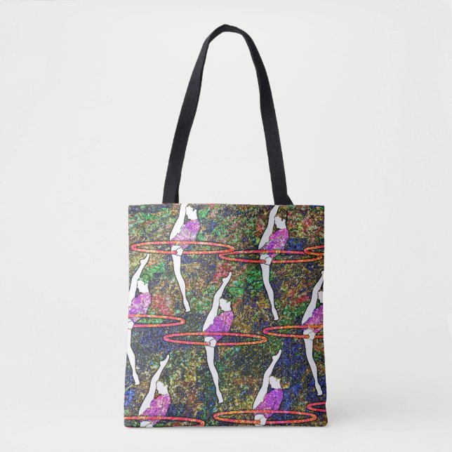 Gymnastik Hula Hoop Tanz buntes Muster Geschenk Tasche (Vorderseite)