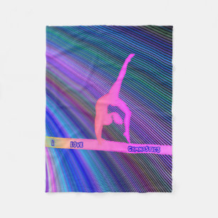 Gymnastik "I Liebe Gymnastik" Vlies Decke. Fleecedecke