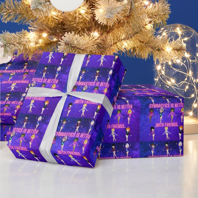 Gymnastik ist besser mit Freunden Geschenkpapier (Feiertage)