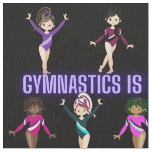 Gymnastik ist besser mit Freunden Lila Schriftart Stoff