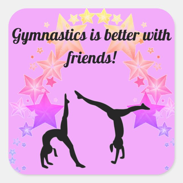 Gymnastik ist besser mit Freunden Lila Sticker (Vorderseite)