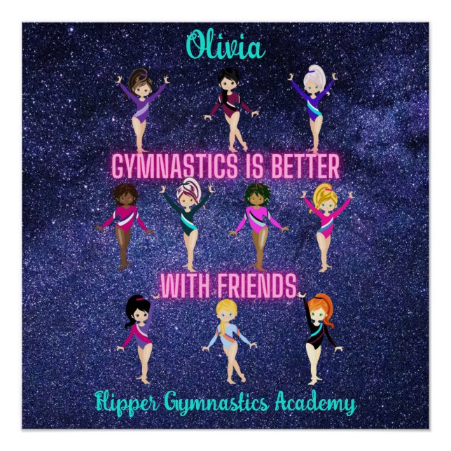 Gymnastik ist besser mit Freunden Personalisiert Poster (Vorderseite)