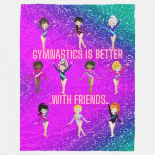 Gymnastik ist besser mit Freunden Super Sparkle Fleecedecke